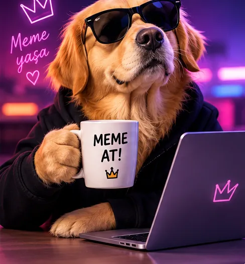 Kupa tutan, güneş gözlüklü köpek